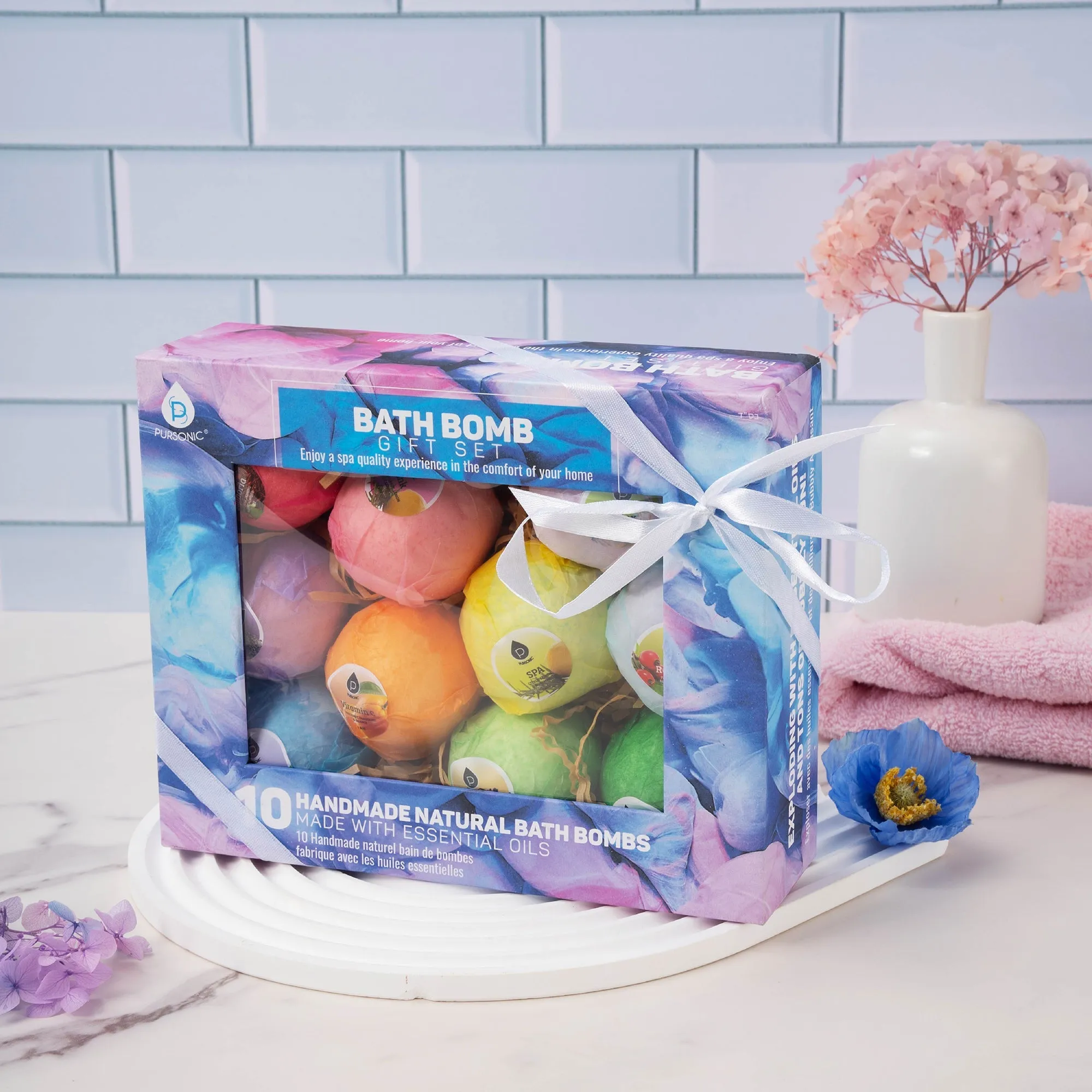 10 Pcs of Handmade, Natural and Organic Bath Bombs by Pursonic