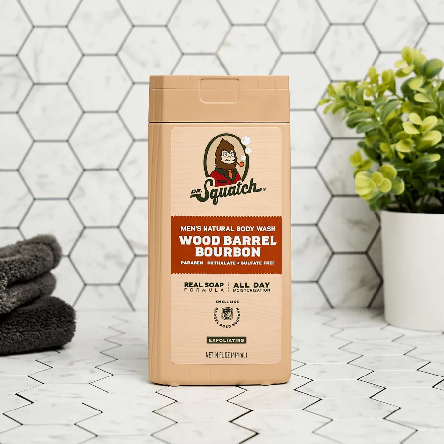 14 oz Wood Barrel Bourbon Exfoliating Body Wash