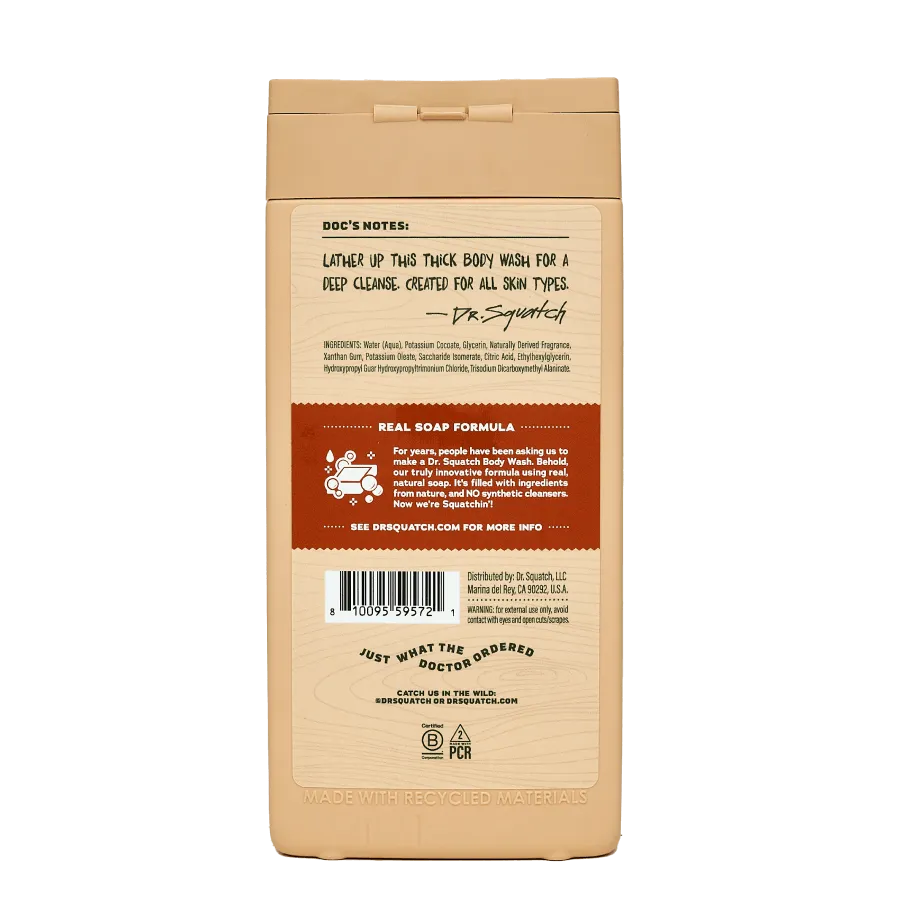 14 oz Wood Barrel Bourbon Exfoliating Body Wash