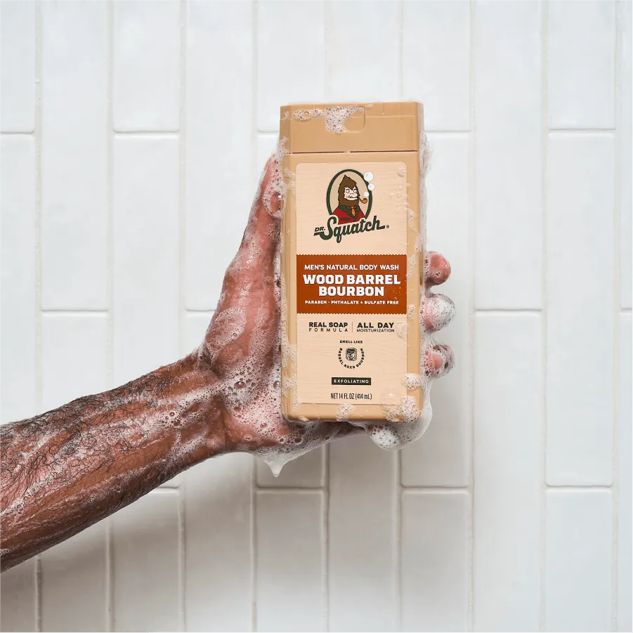 14 oz Wood Barrel Bourbon Exfoliating Body Wash