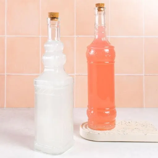 Round Vintage Embossed Bottle 1000ml (1L)